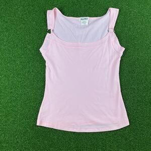 Vintage Y2K 2000s Paris Blues Baby Pink Ring Detail Scoop Neck Tank Sz L